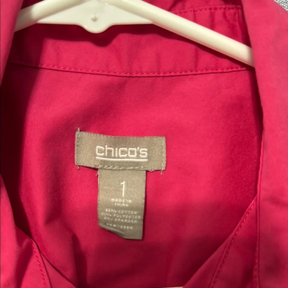 Chico's Pink Button Down Shirt - Picture 2 of 8